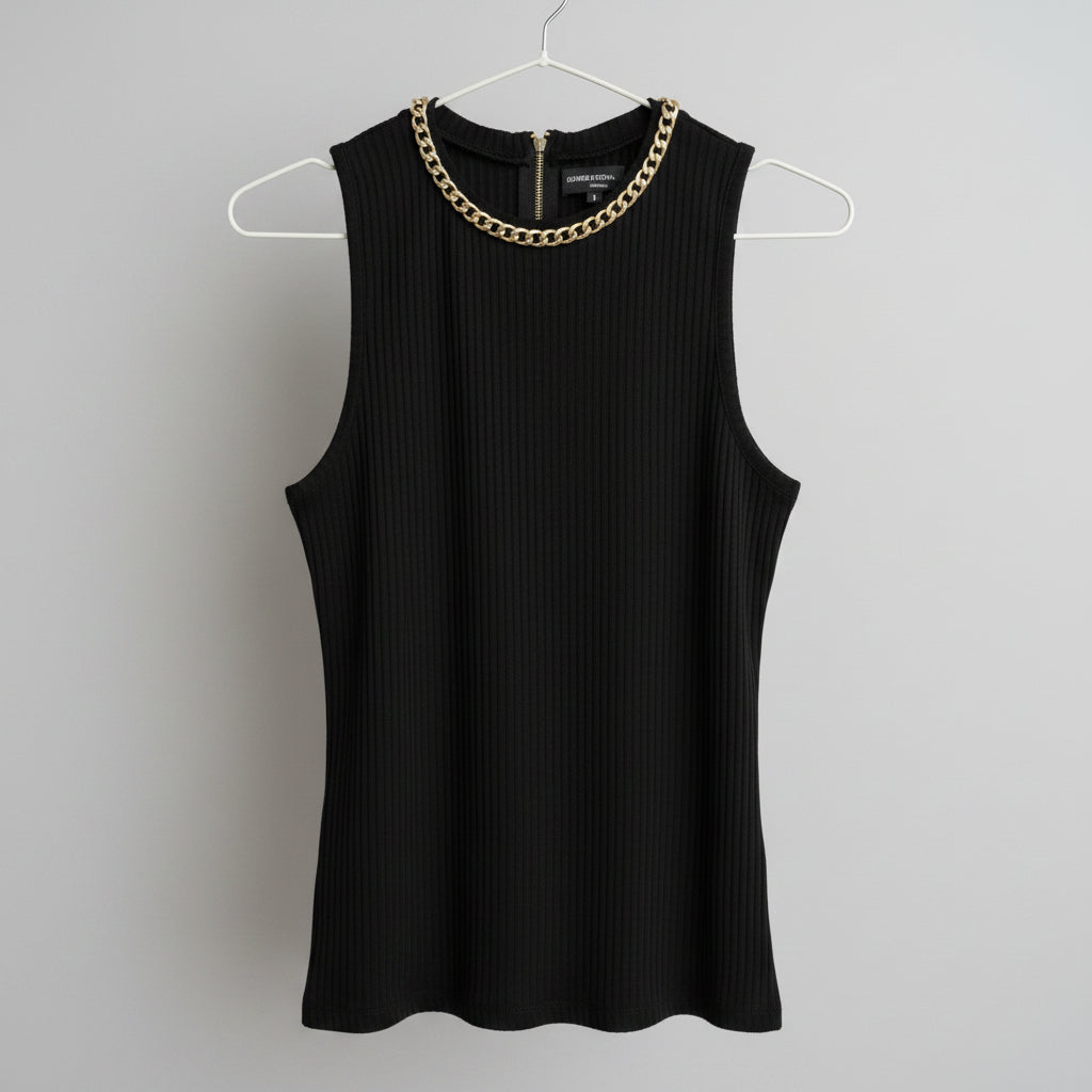 Generation Love Mable Chain Trim Ribbed Tank Size Small