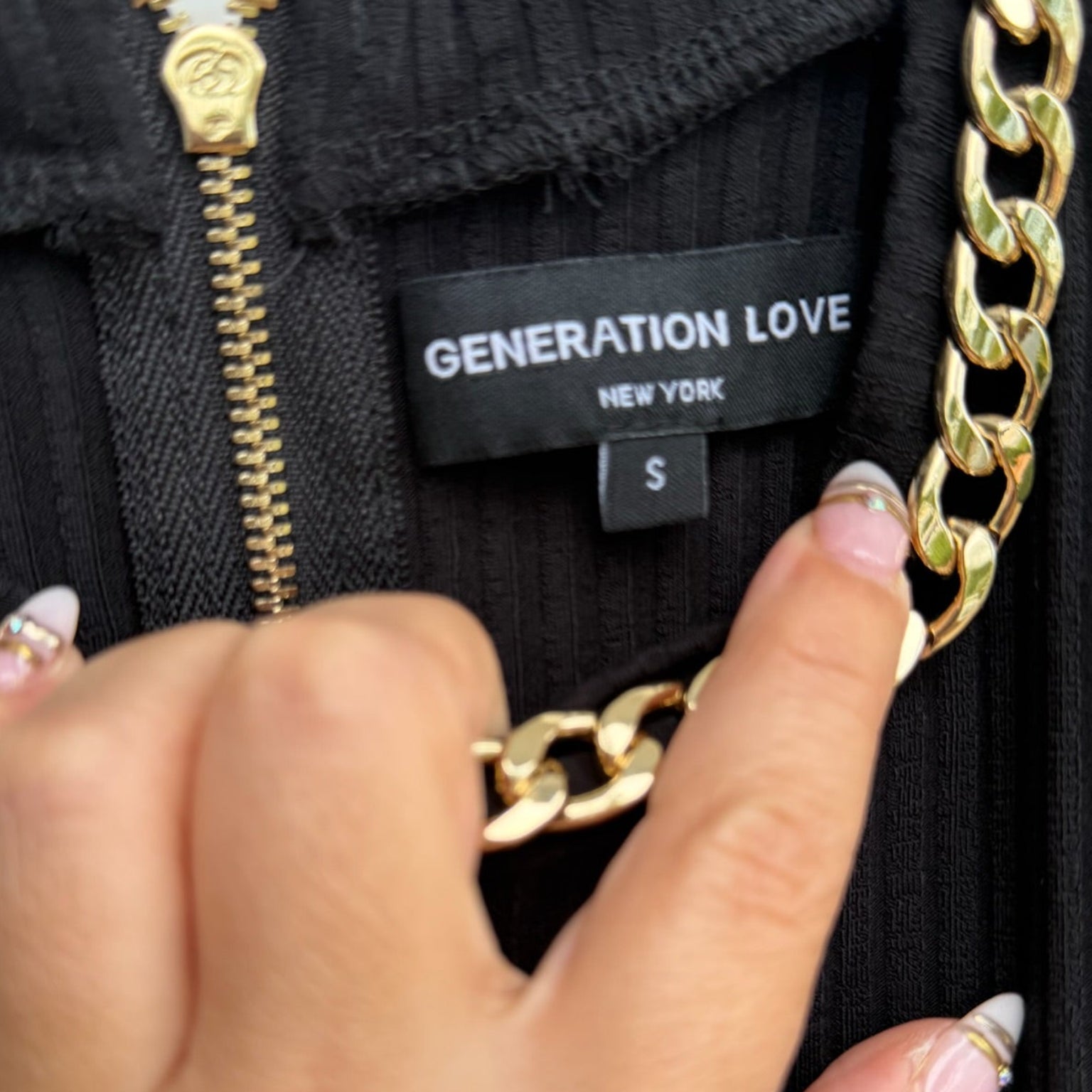 Generation Love Mable Chain Trim Ribbed Tank Size Small