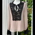 Analili Blush Pink Lace Trim Blouse NWT Size XS