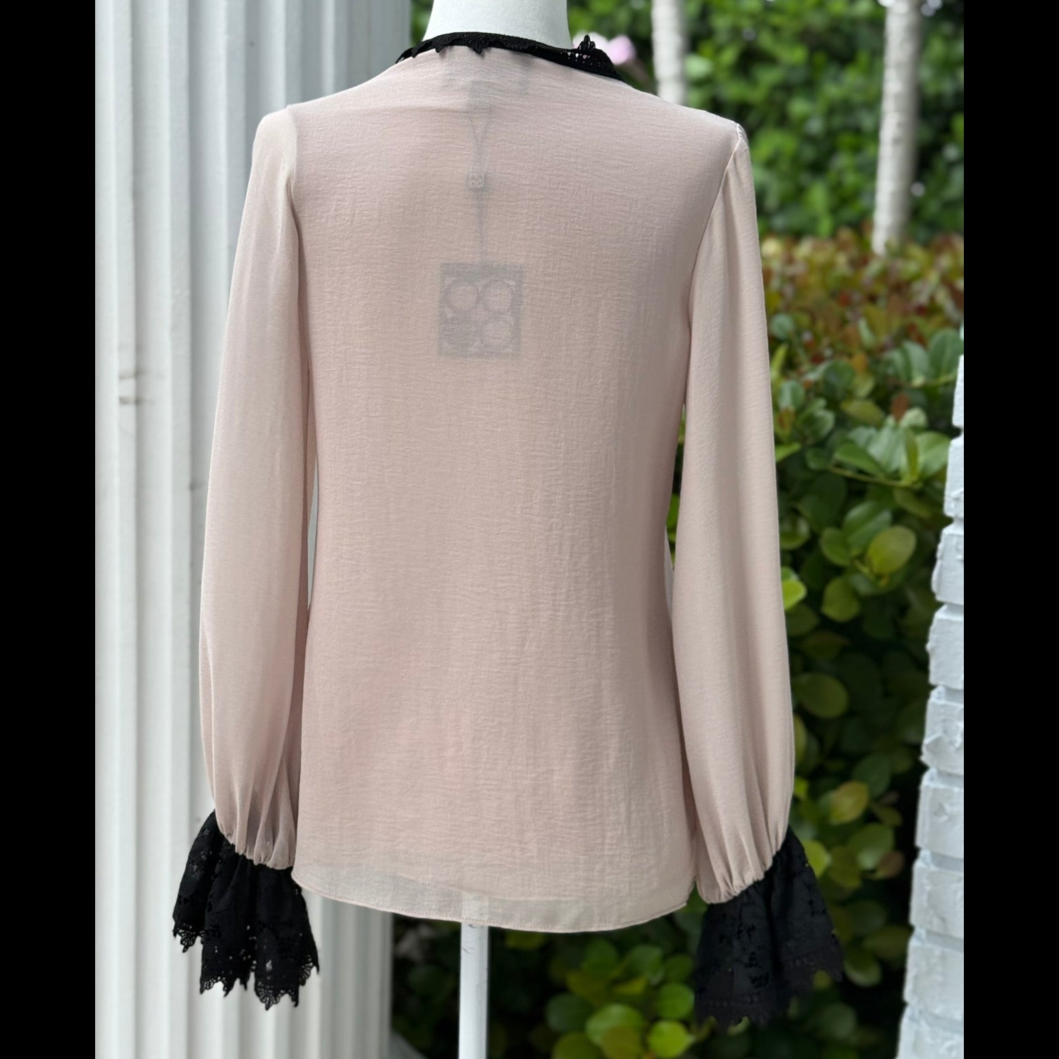Analili Blush Pink Lace Trim Blouse NWT Size XS