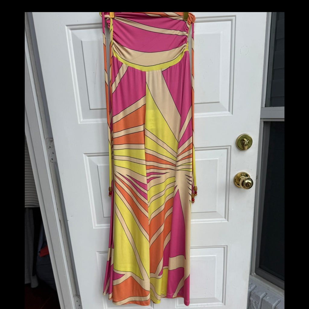 Analili Retro Print Wide Leg Pants NWT Size XS