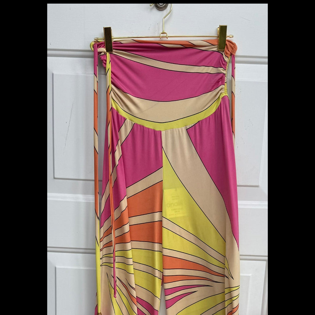 Analili Retro Print Wide Leg Pants NWT Size XS