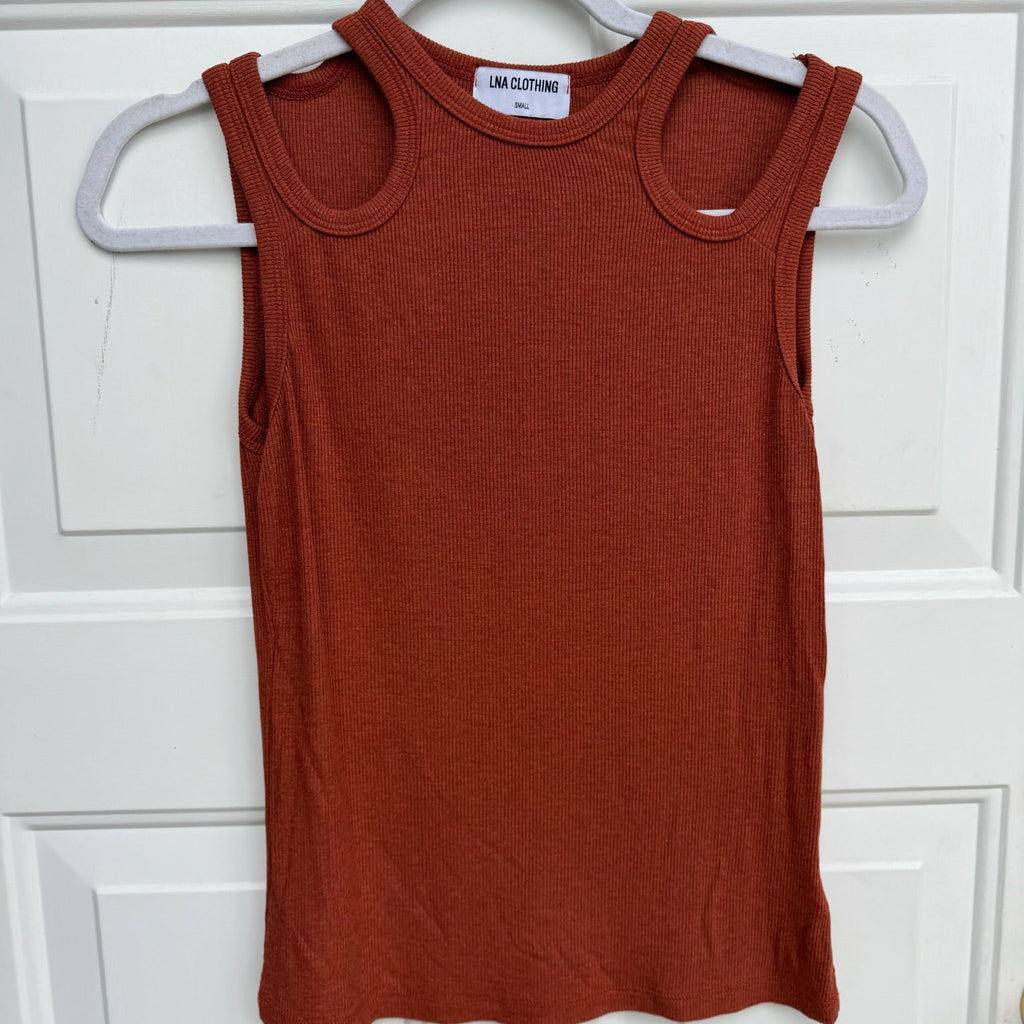 LNA Clothing Cut-Out Ribbed Tank Size Small