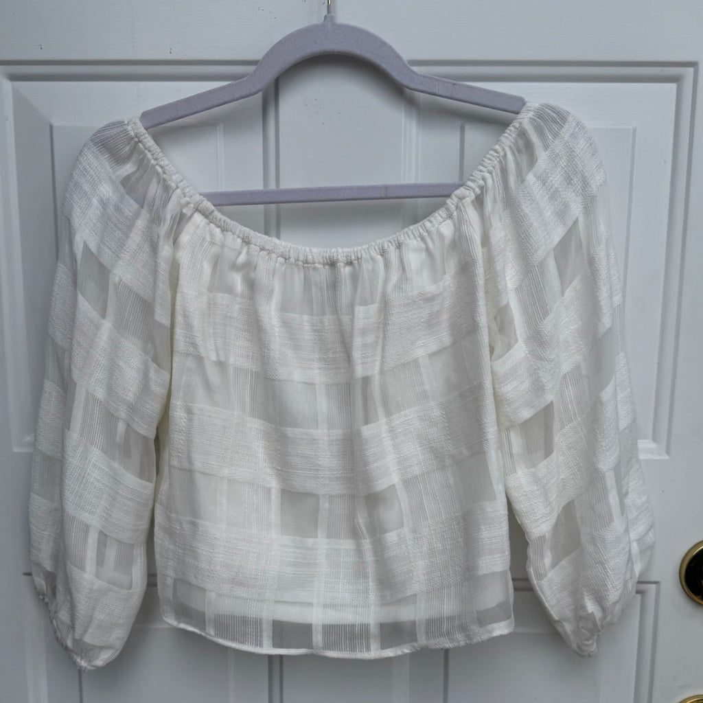 Walter Baker Gracie White Off-Shoulder Top Size Small