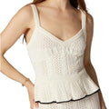 Joie White Cable Knit Peplum Tank Size Small