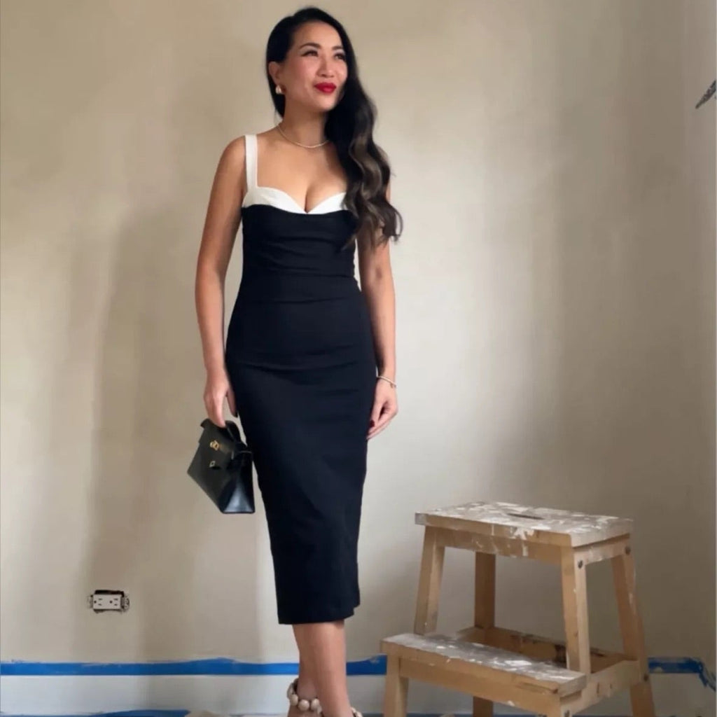 Reformation Nelle Colorblock Knit Midi Dress Size Small