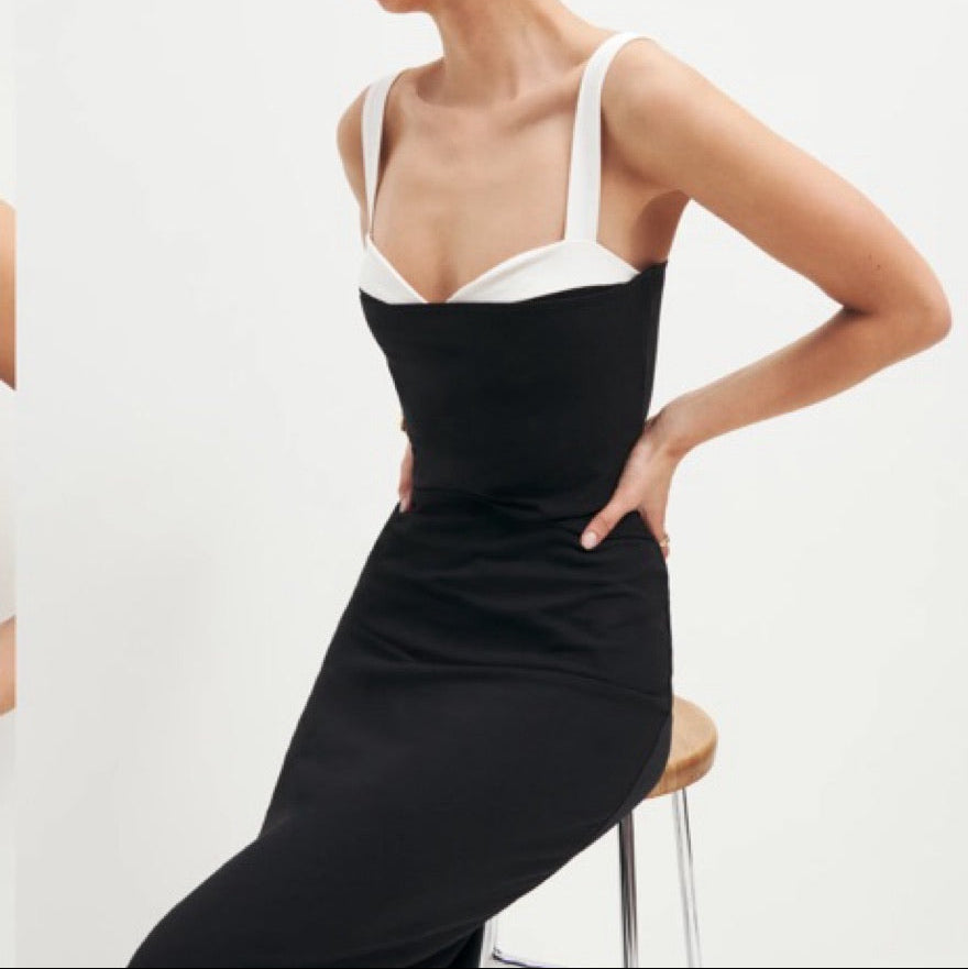 Reformation Nelle Colorblock Knit Midi Dress Size Small