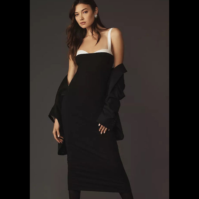 Reformation Nelle Colorblock Knit Midi Dress Size Small