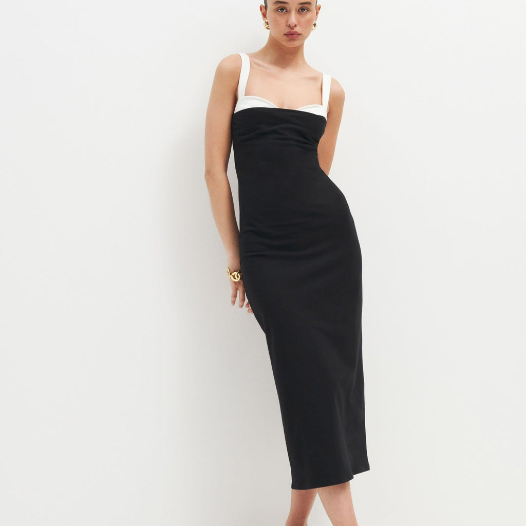 Reformation Nelle Colorblock Knit Midi Dress Size Small