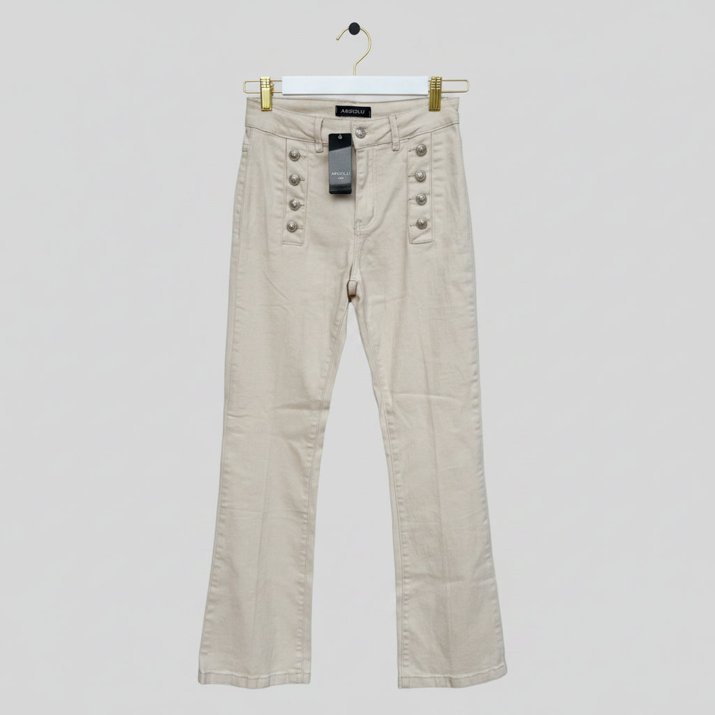 Absolu Paris Cream Sailor Pants Size Small