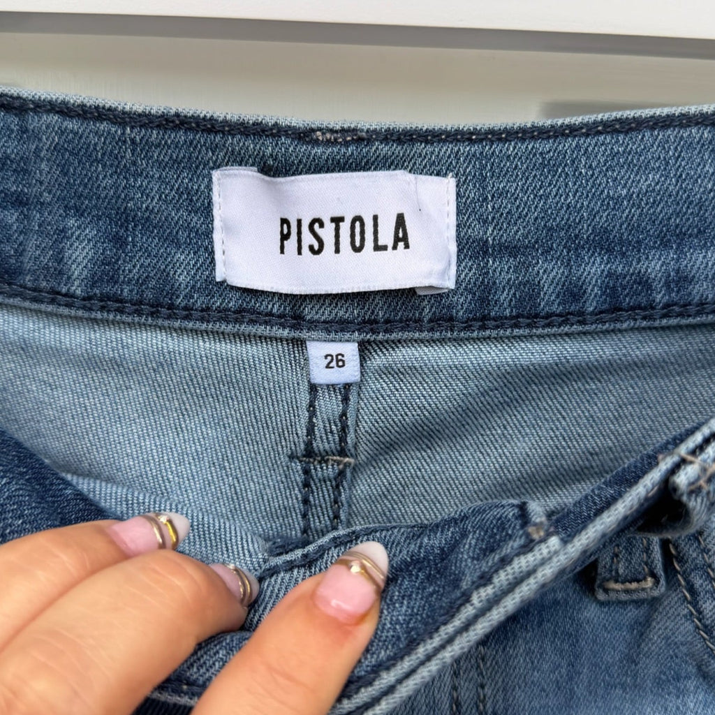 Pistola High-Rise Raw Hem Jeans Size 26