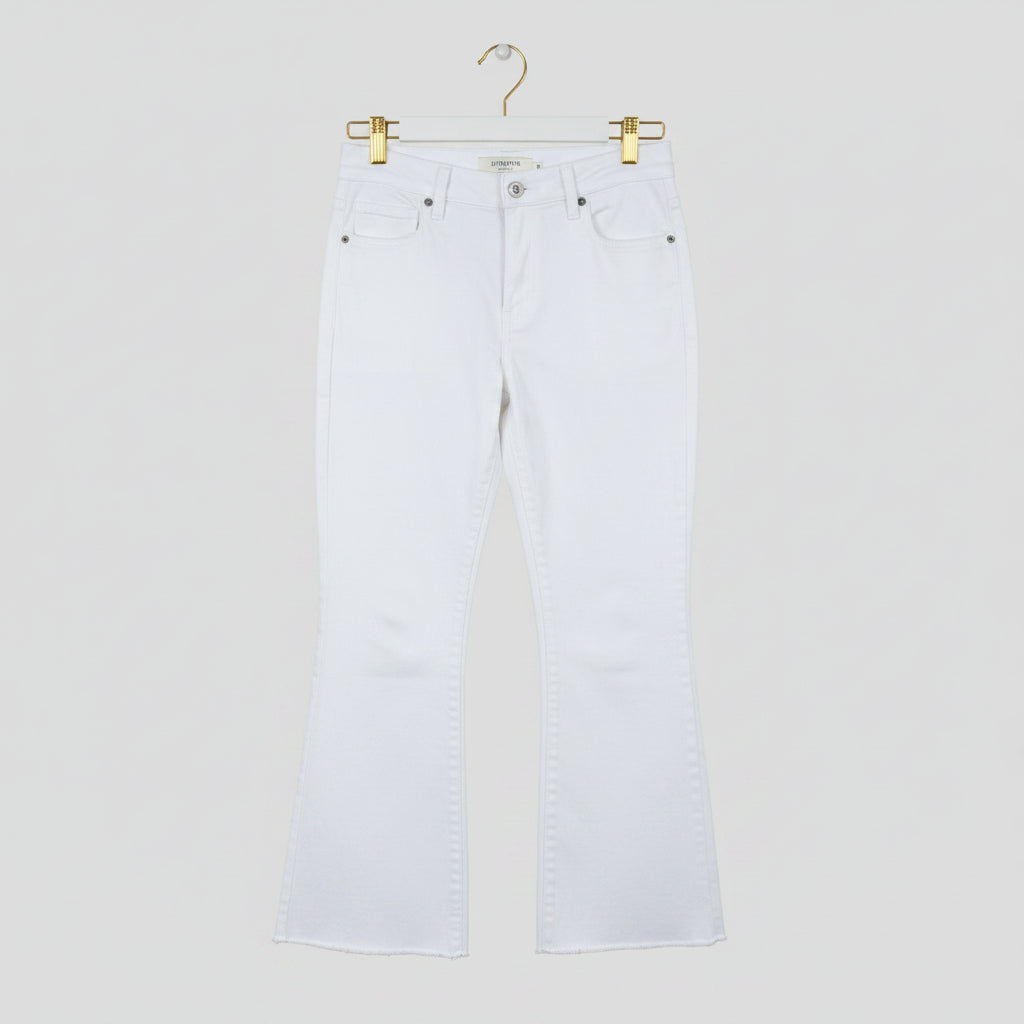 Hidden Los Angeles White Crop Flare Jeans Size 27