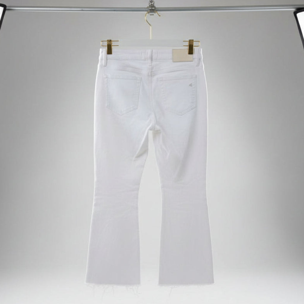 Hidden Los Angeles White Crop Flare Jeans Size 27