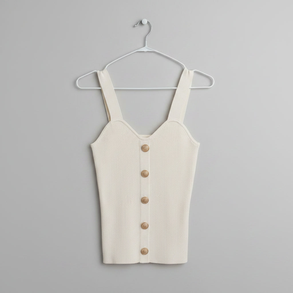 Generation Love Ribbed Button Front Tank