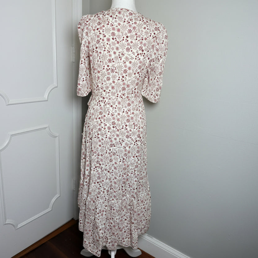 Sandro Trinidad Floral Wrap Front high/Low Dress Size 8 (38)