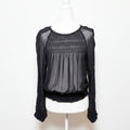 Rag & Bone Black Viscose Smocked Blouse Size Small