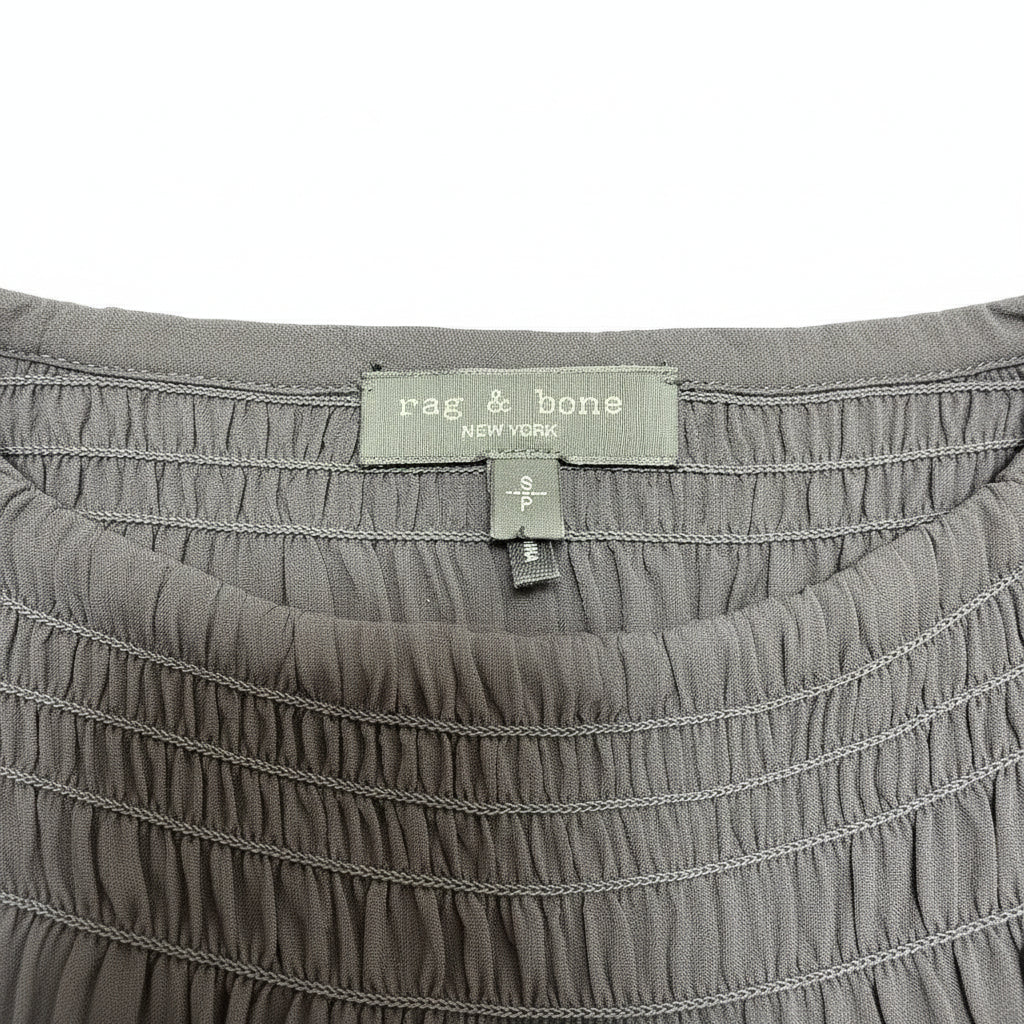 Rag & Bone Black Viscose Smocked Blouse Size Small