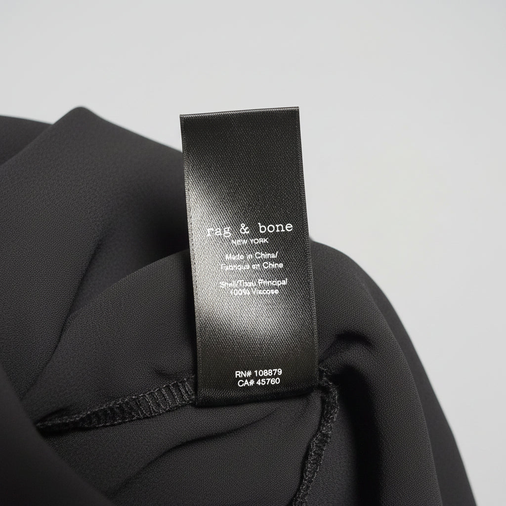 Rag & Bone Black Viscose Smocked Blouse Size Small
