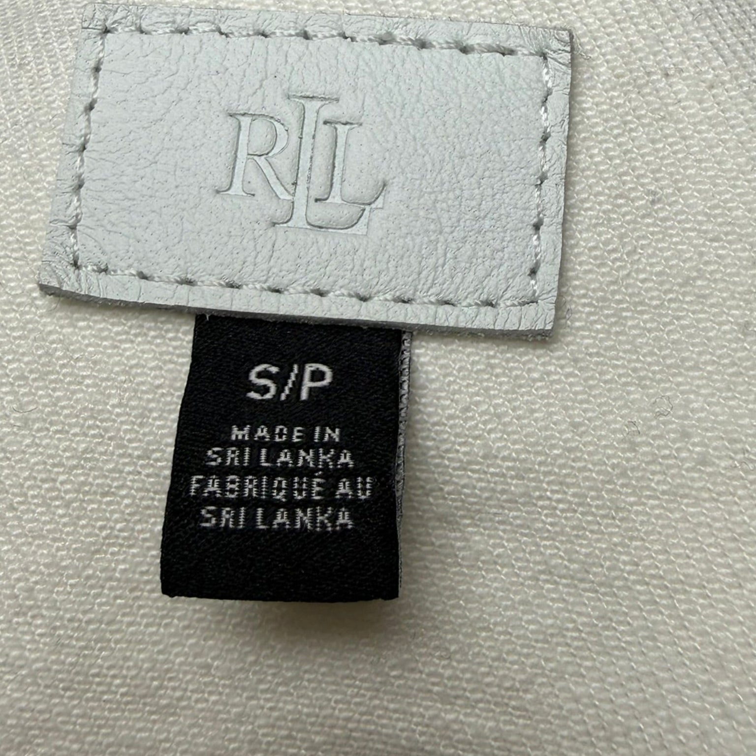 Lauren Ralph Lauren (LRL) White Distressed Denim Jacket Size Small