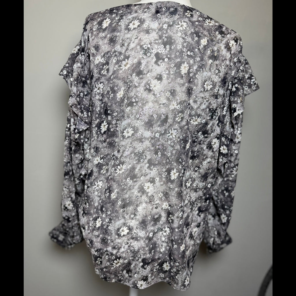 The Kooples Floral Ruffled Blouse Size Medium