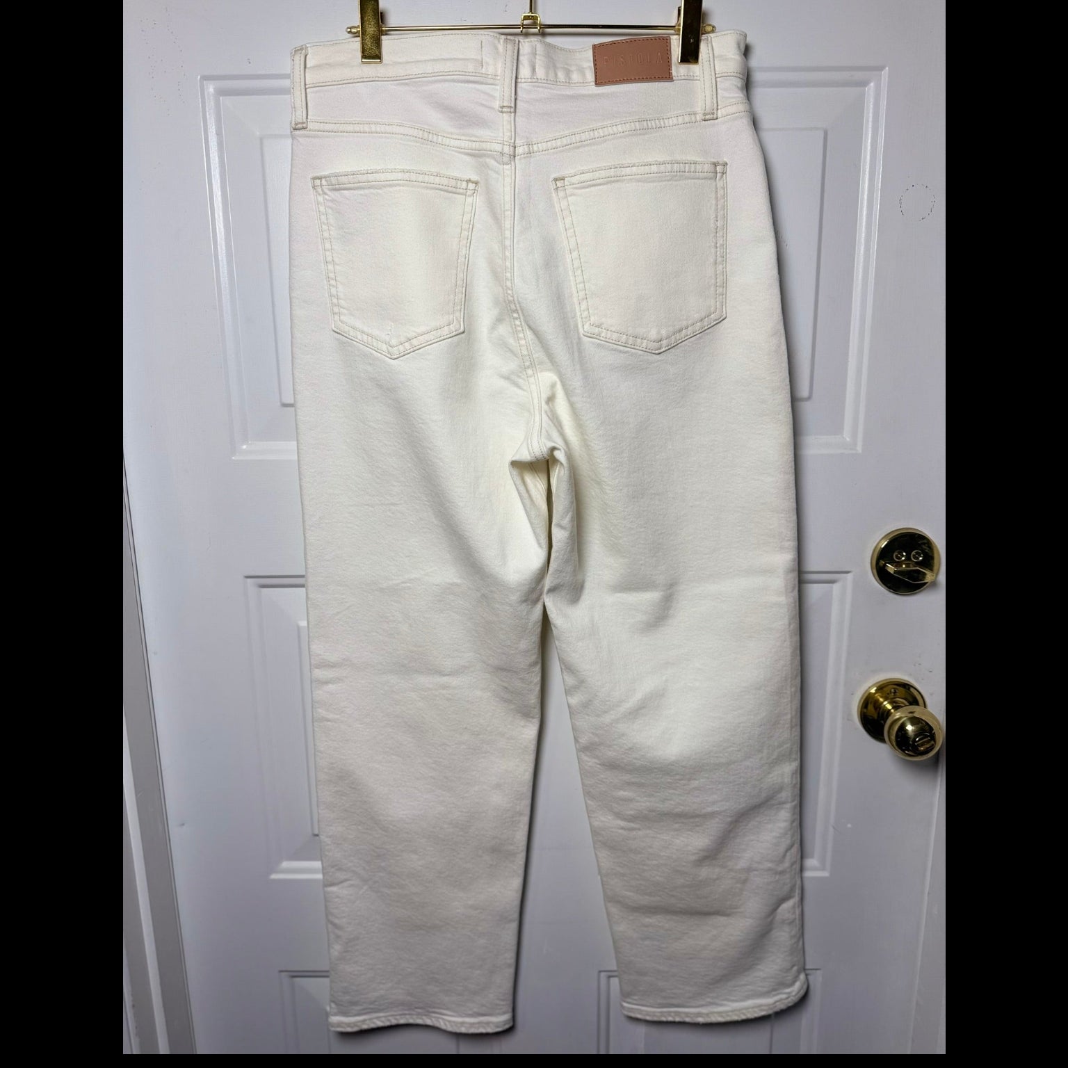 Pistola Off-White High Rise Straight Jeans Size 28