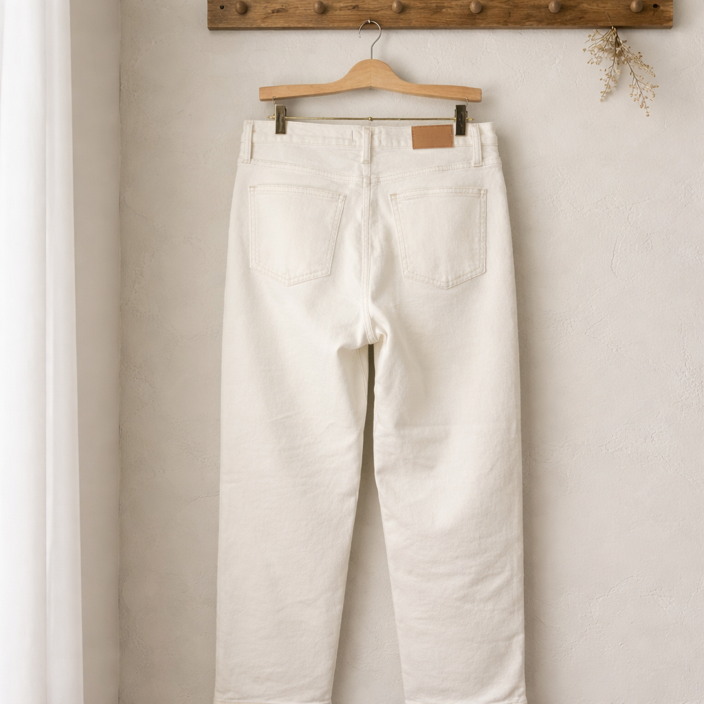 Pistola Off-White High Rise Straight Jeans Size 28