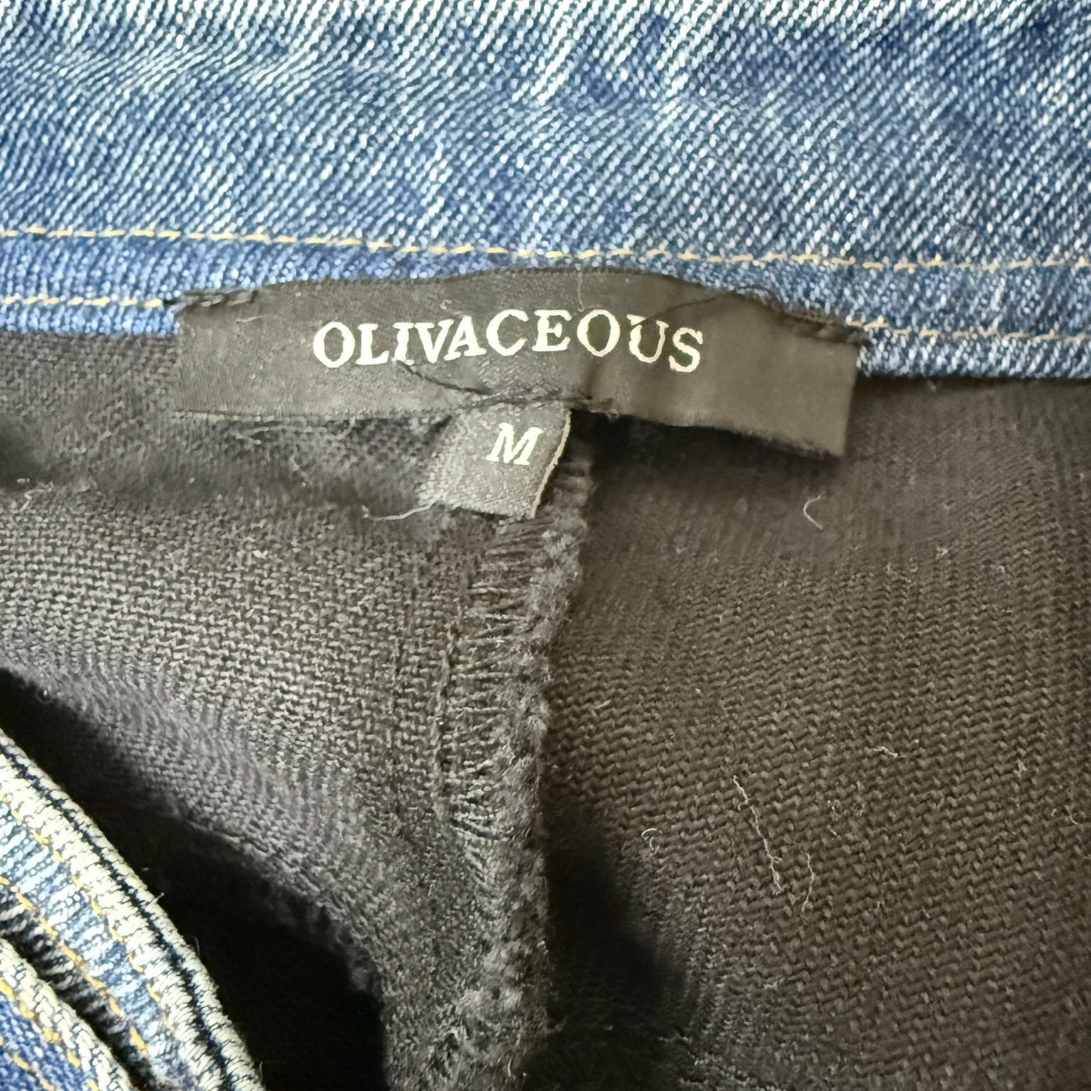 Olivaceous Black Denim Belted Shorts Size Medium