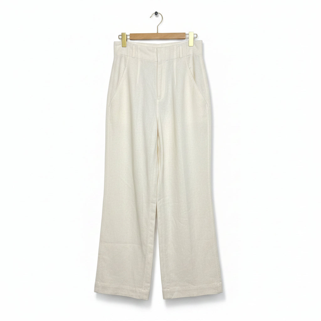 Zara Off-White Wide Leg Trousers Size XS