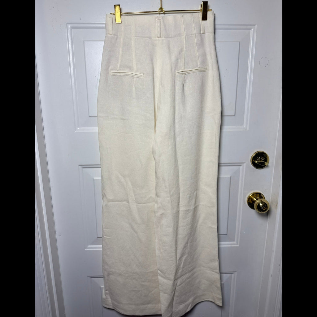 Zara Off-White Wide Leg Trousers Size XS