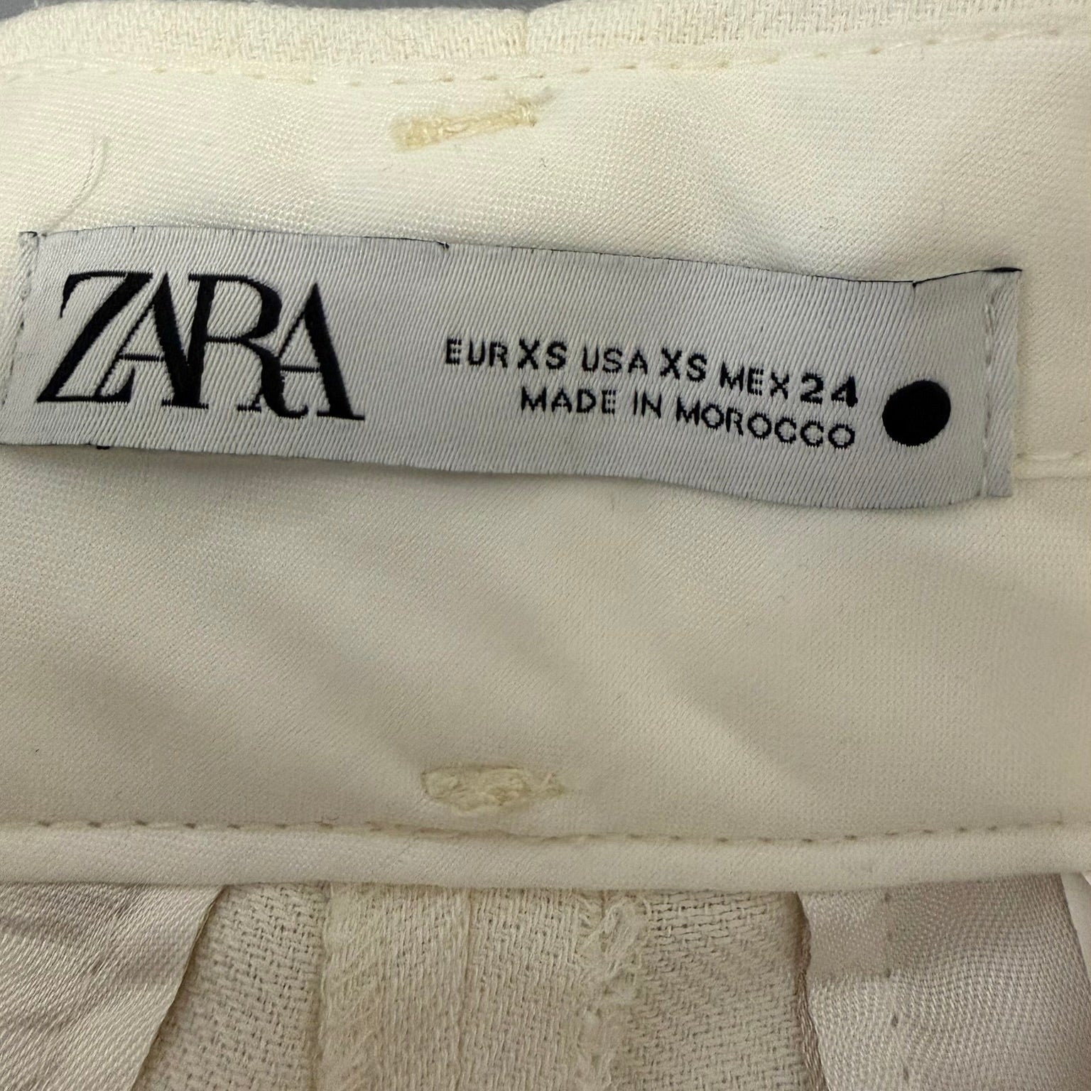 Zara Off-White Wide Leg Trousers Size XS