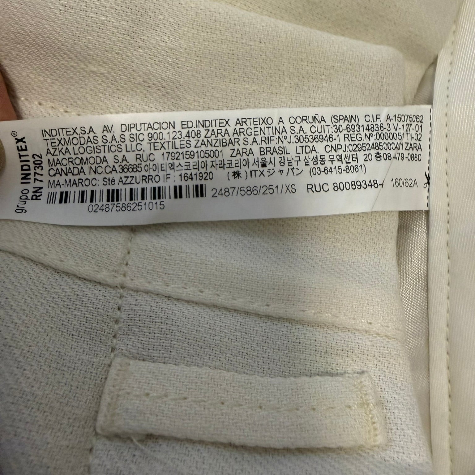 Zara Off-White Wide Leg Trousers Size XS