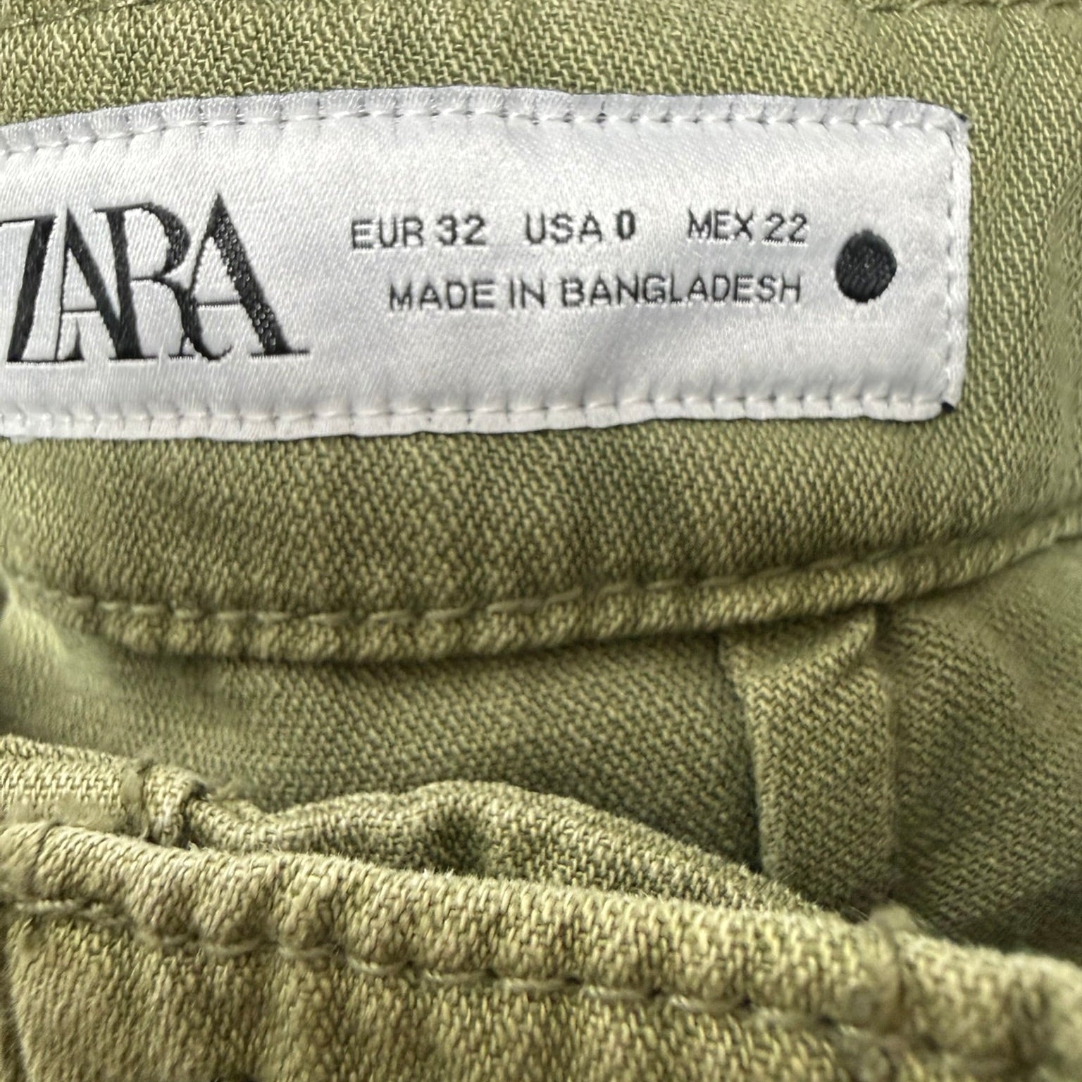 Zara Olive Utility Cargo Pants Size 0