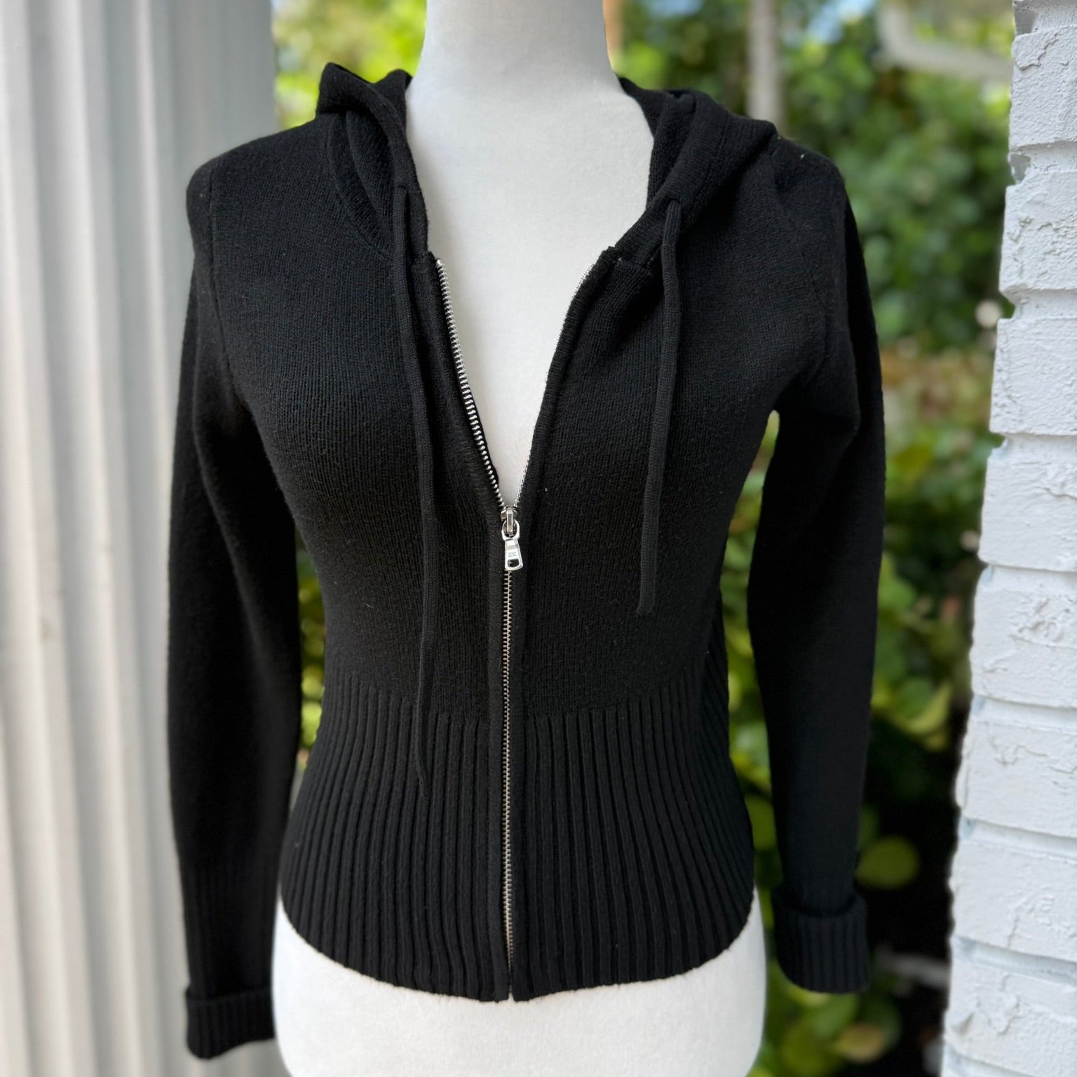 Gilly Hicks Ribbed Zip-Up Hoodie Size Medium