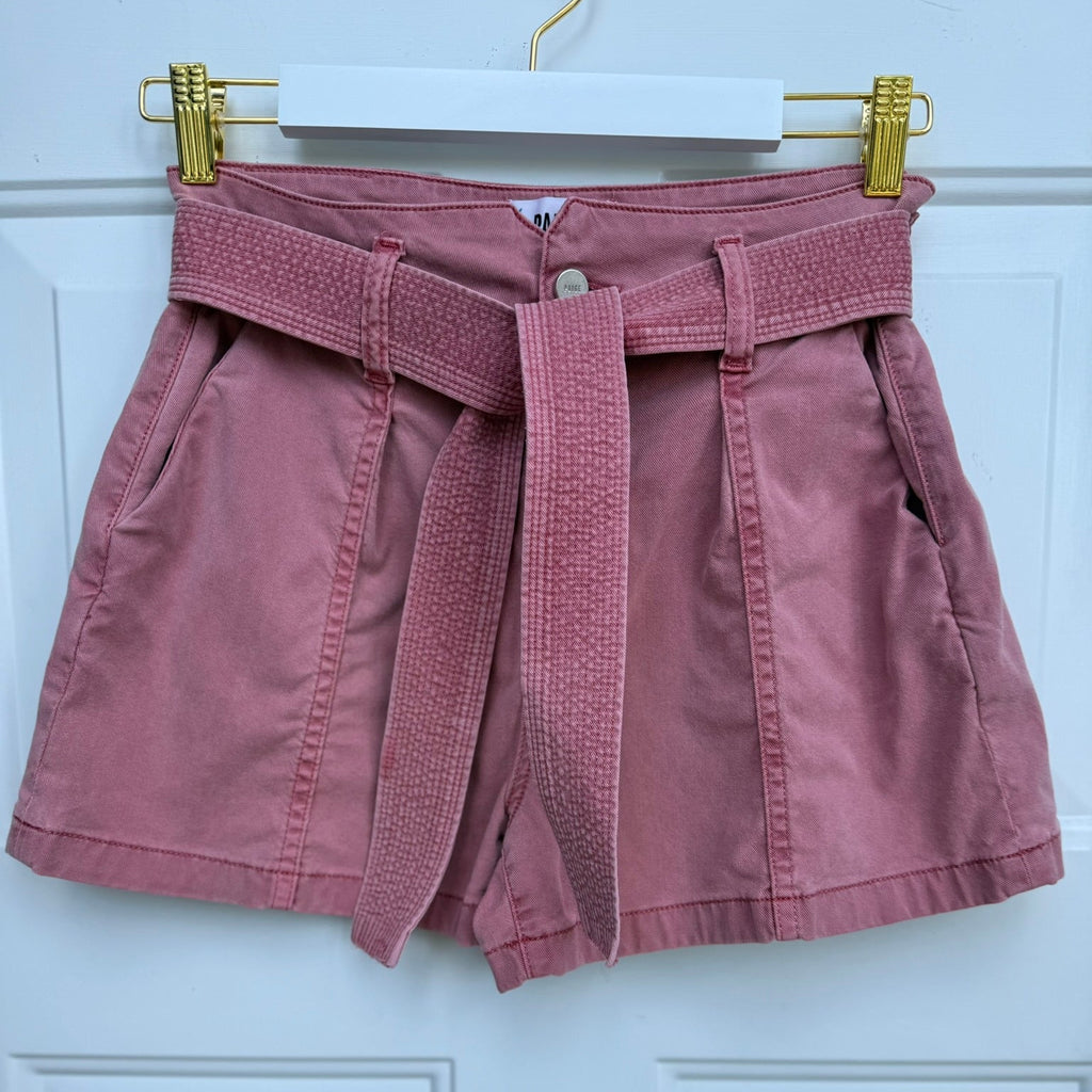 Paige Dusty Rose Belted Shorts Size 27