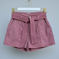 Paige Dusty Rose Belted Shorts Size 27