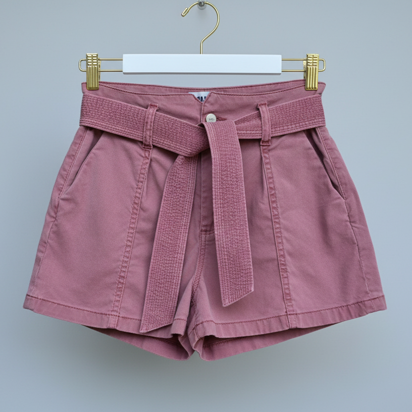 Paige Dusty Rose Belted Shorts Size 27