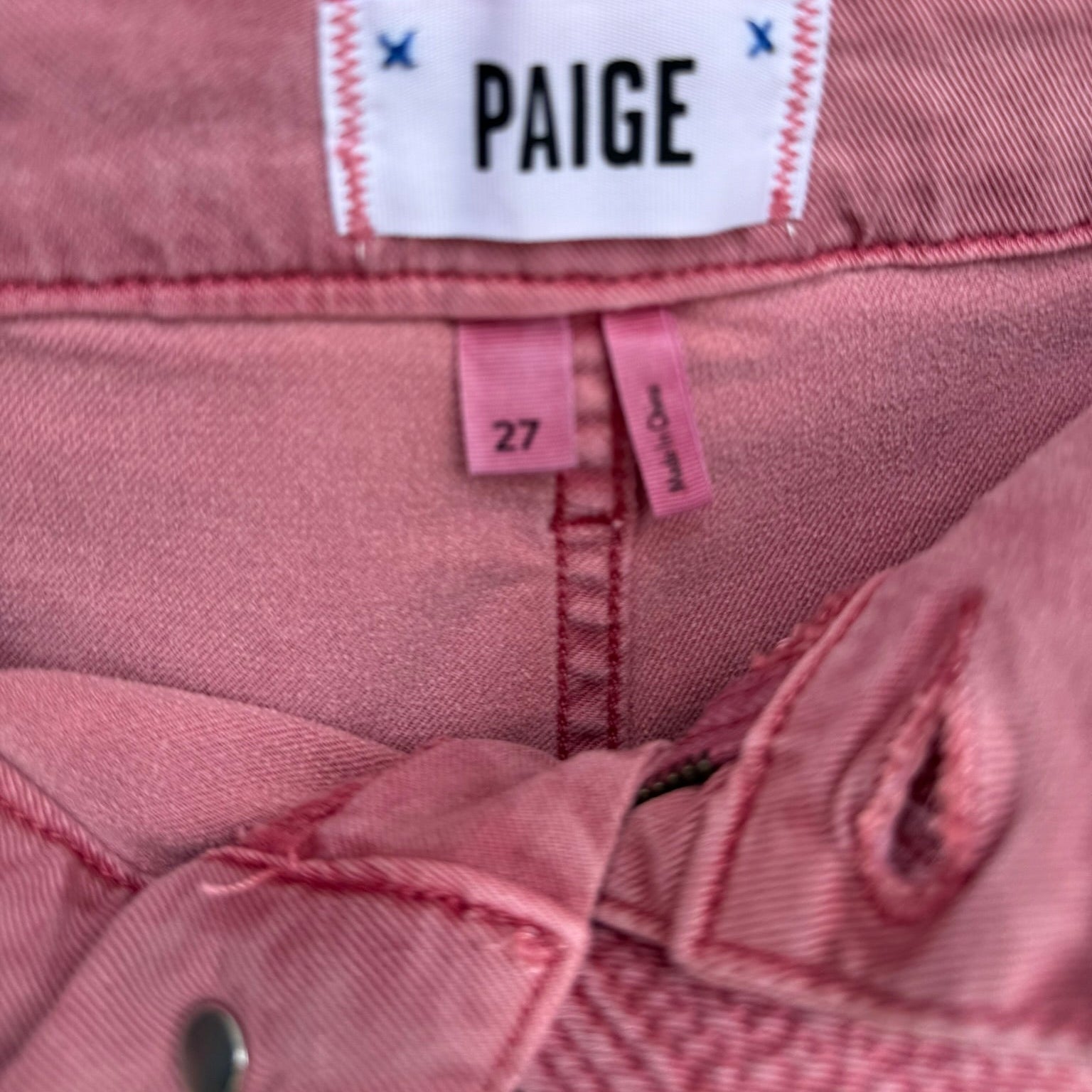 Paige Dusty Rose Belted Shorts Size 27