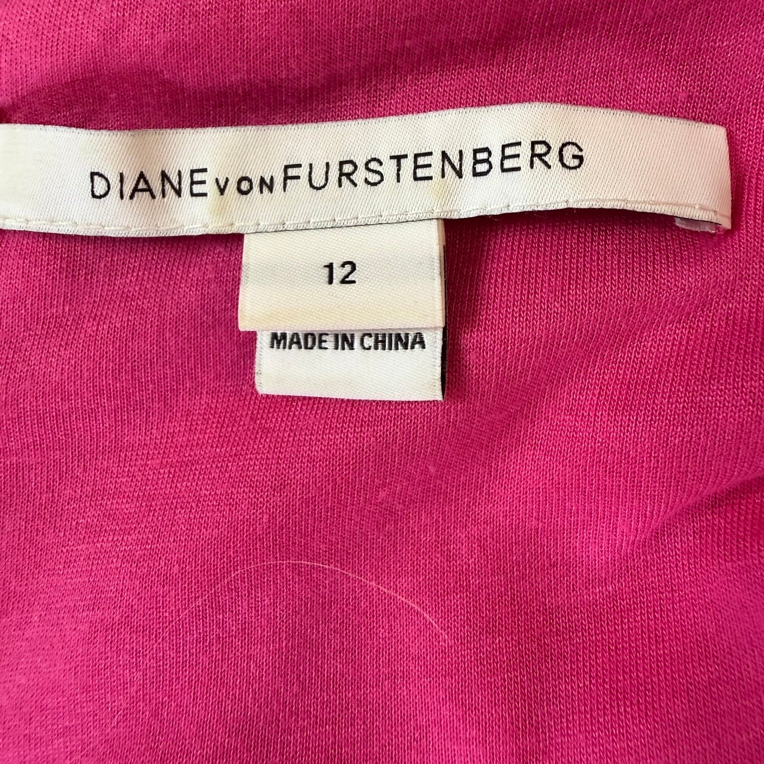 Diane von Furstenberg Hot Pink Lace Dress Size 12