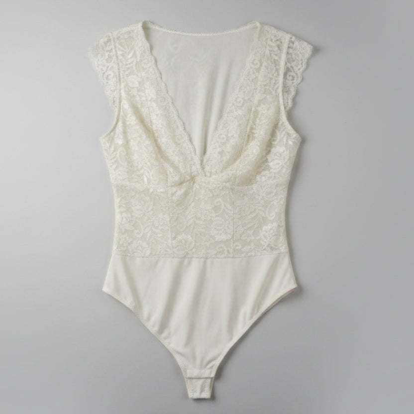 Popilush Floral Lace V-Neck Bodysuit Size XXL