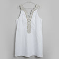 Lilly Pulitzer Metallic Trim Shift Dress WHITE Size 16
