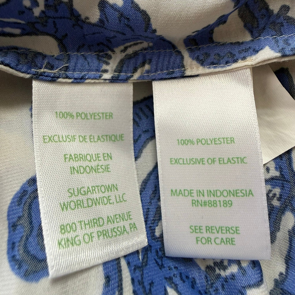 Lilly Pulitzer Blue Floral Off-Shoulder Top Size Large