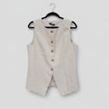 Beige Tailored Sleeveless Button-Down Vest Size XL