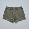 Paige Olive Green Raw Hem Shorts Size 27