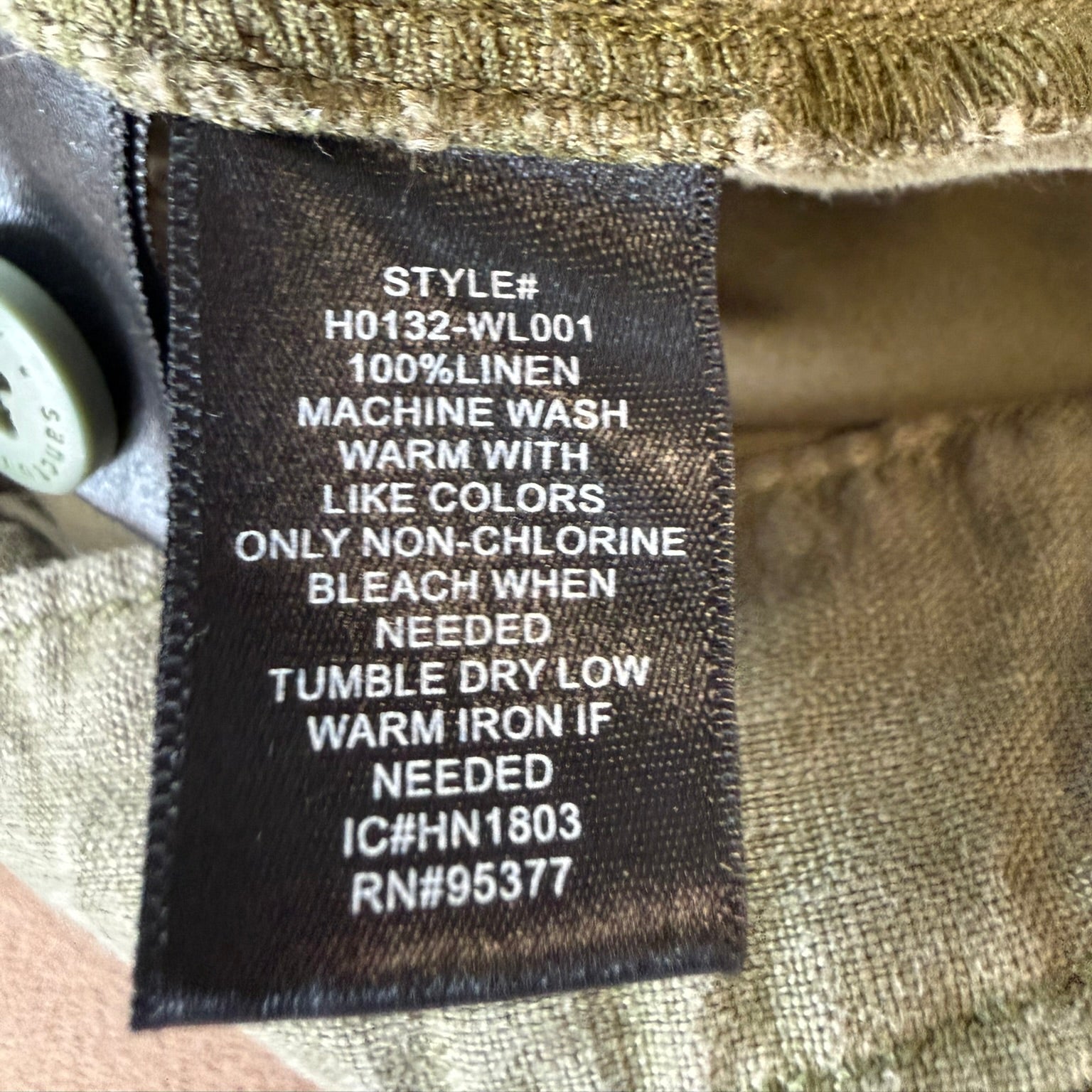 Sanctuary Olive Green Linen Belted Shorts Size 27