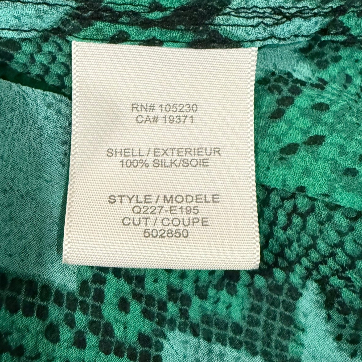 Equipment Femme Silk Snake Print Blouse Size Medium
