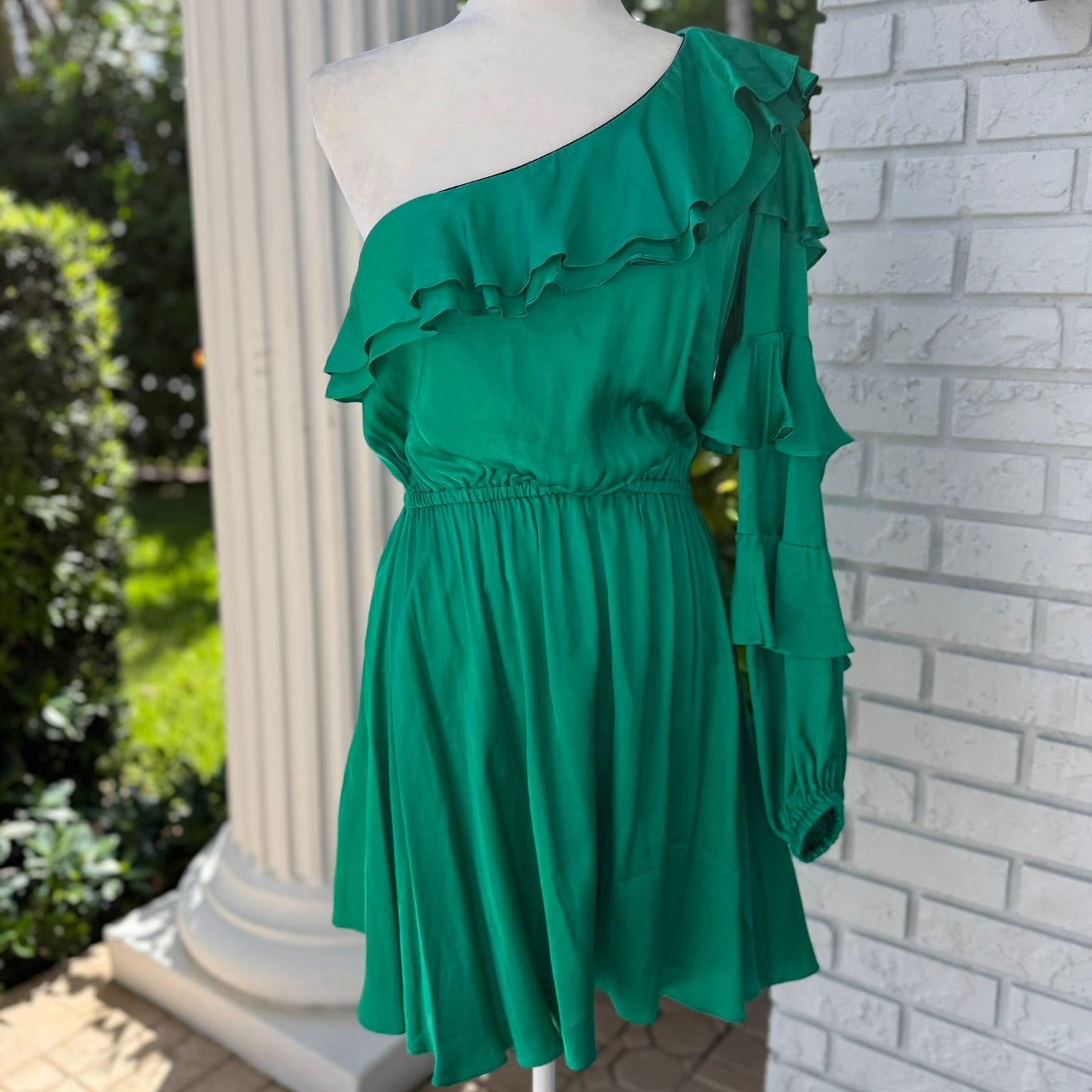 The Kooples Emerald Green Ruffled Dress Size 2