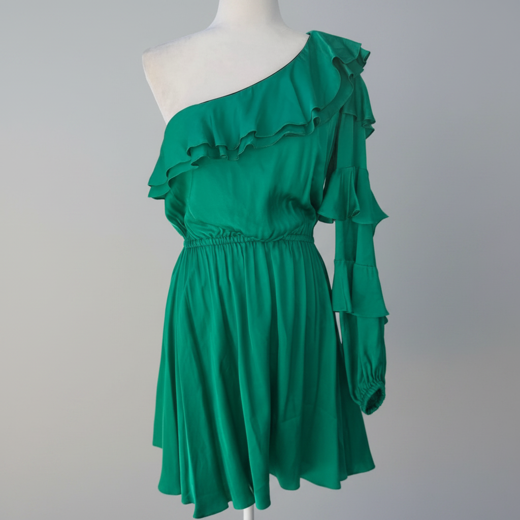 The Kooples Emerald Green Ruffled Dress Size 2