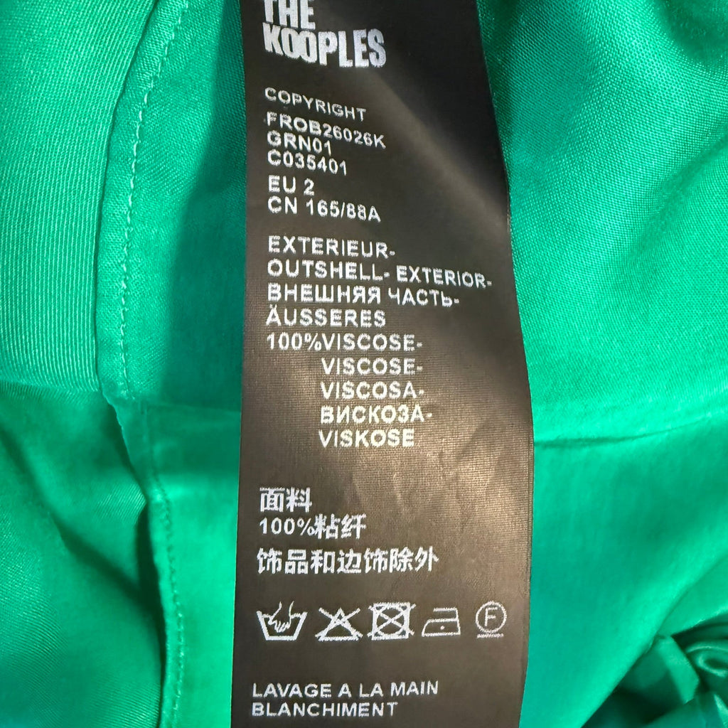 The Kooples Emerald Green Ruffled Dress Size 2