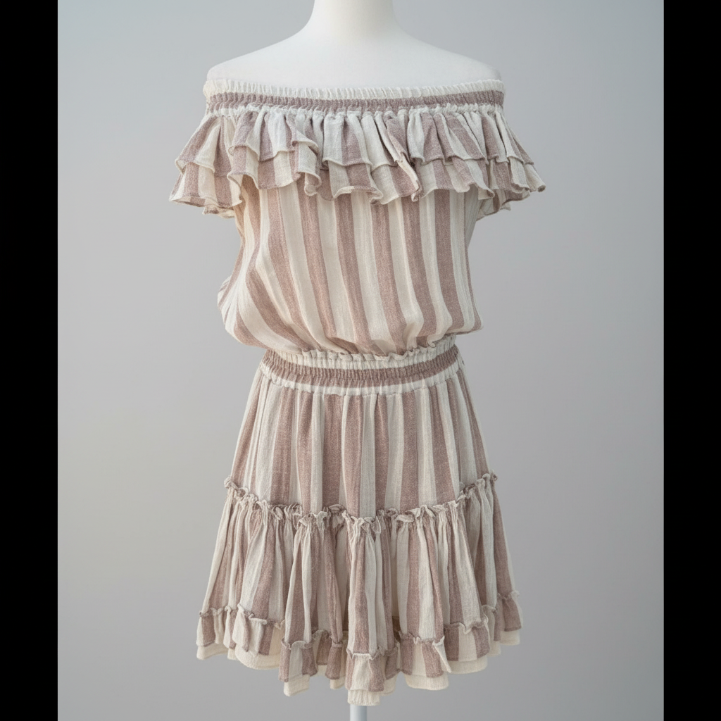Misa Los Angeles Striped Ruffle Mini Dress Size Medium