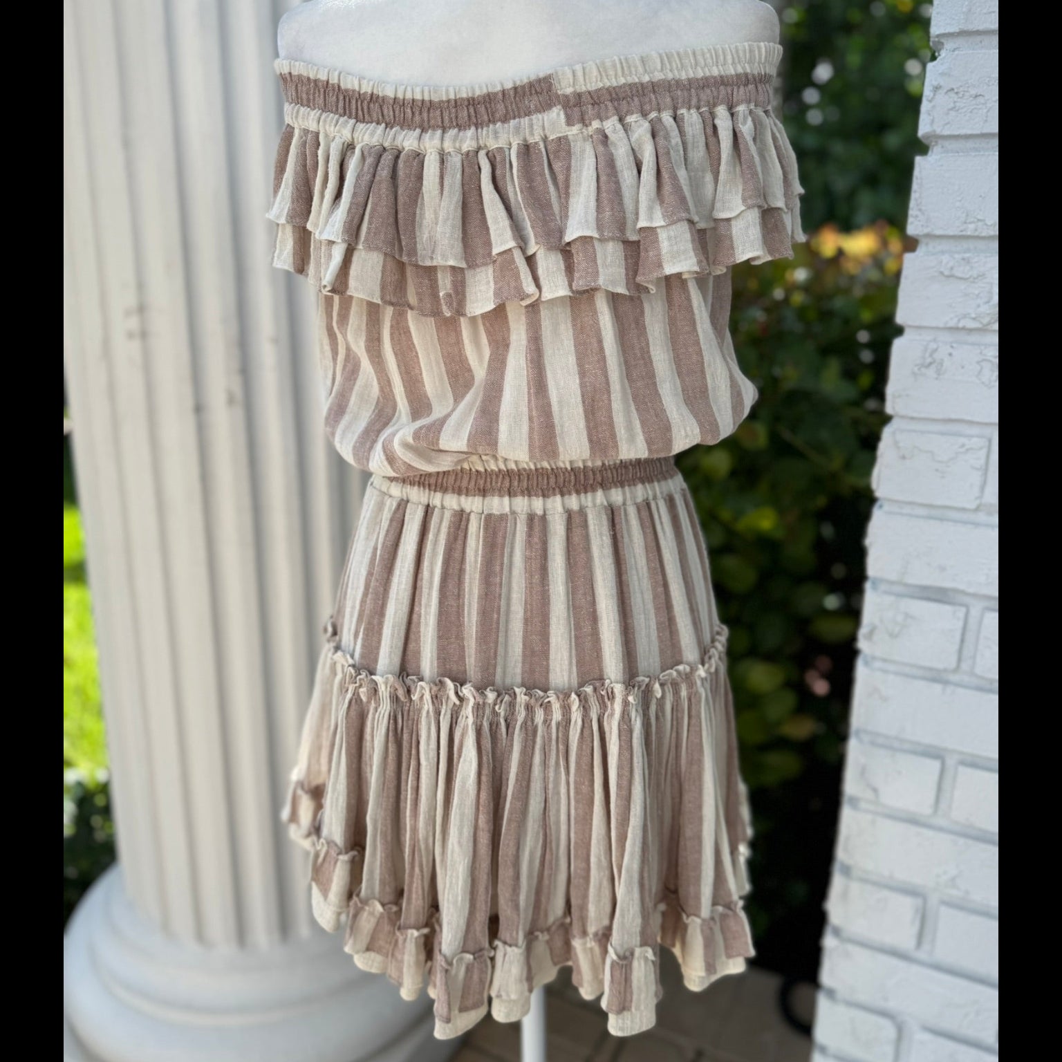 Misa Los Angeles Striped Ruffle Mini Dress Size Medium